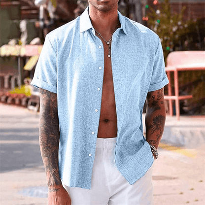 Men's Linen Shirt — Breathable Short-Sleeve Summer