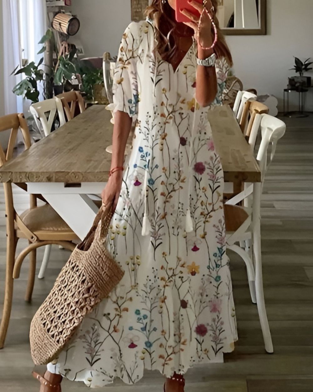 Boho Beach Cover-Up Dress — Long Flowy Summer Fit