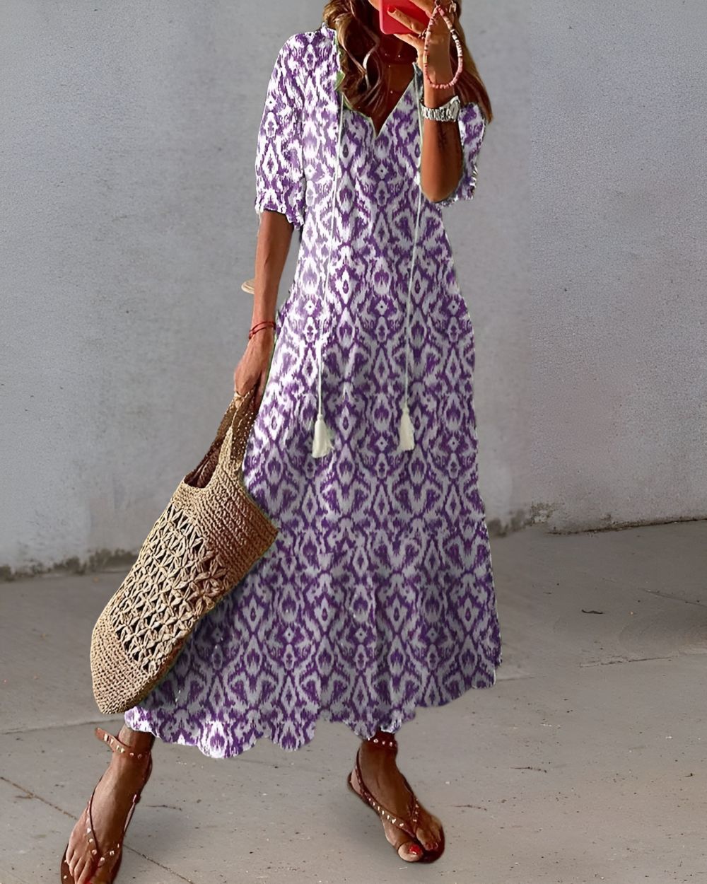 Boho Beach Cover-Up Dress — Long Flowy Summer Fit