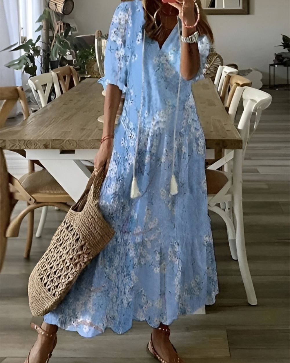Boho Beach Cover-Up Dress — Long Flowy Summer Fit