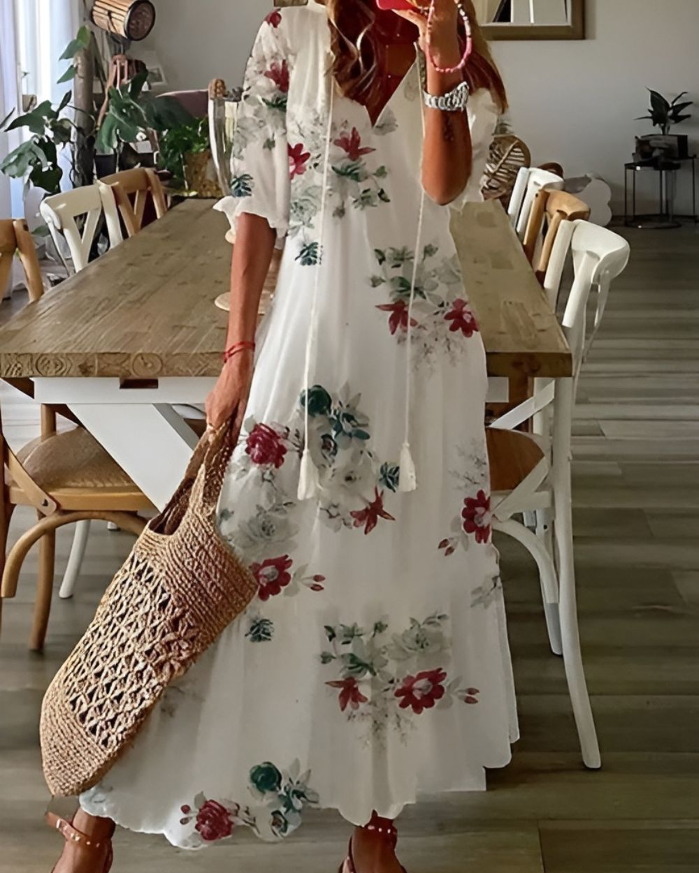 Boho Beach Cover-Up Dress — Long Flowy Summer Fit