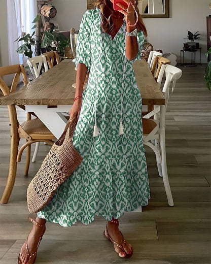 Boho Beach Cover-Up Dress — Long Flowy Summer Fit