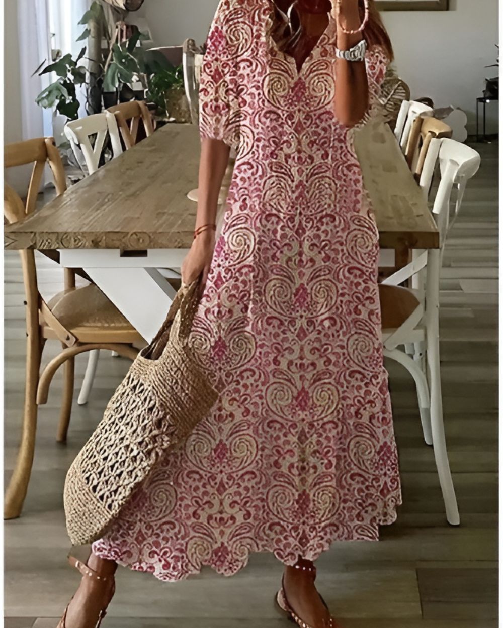 Boho Beach Cover-Up Dress — Long Flowy Summer Fit