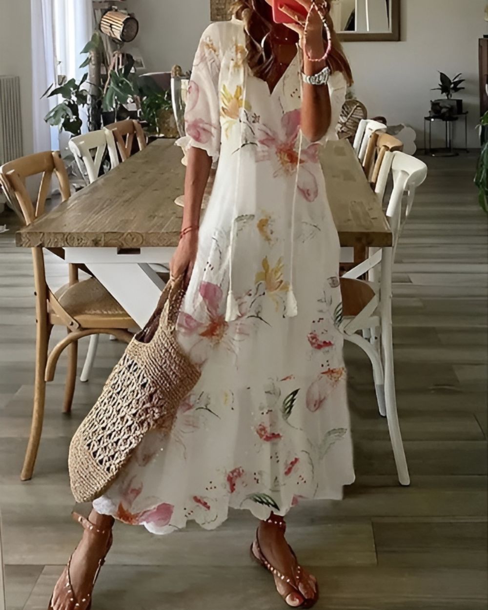 Boho Beach Cover-Up Dress — Long Flowy Summer Fit