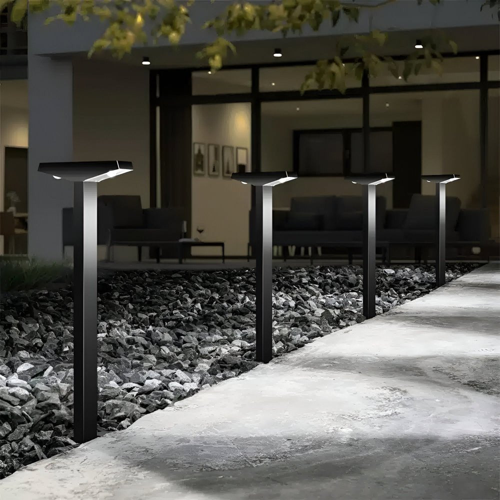Solar LED Garden Lights Set of 4 — T-Shaped Pathway Lamps