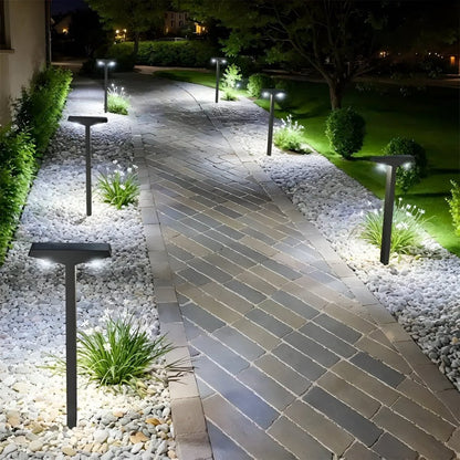 Solar LED Garden Lights Set of 4 — T-Shaped Pathway Lamps