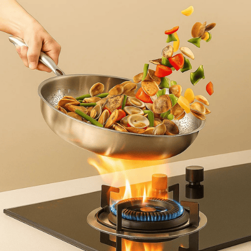 Titan-Premium Stainless Steel Pan for Induction & Gas