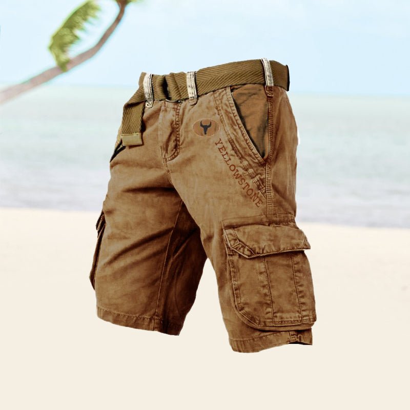 Men's Cotton Cargo Shorts — Six-Pocket Utility