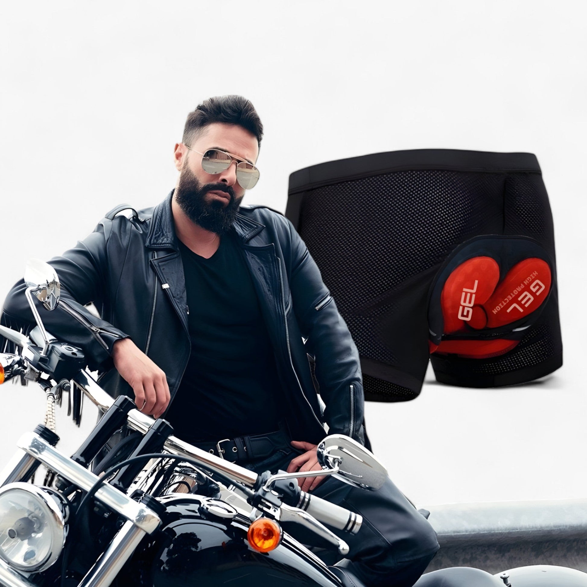 Men's Leather Motorcycle Pants With Gel Comfort Padding