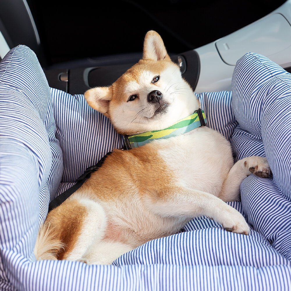 Dog Car Seat Bed with Washable Cover & Adjustable Straps