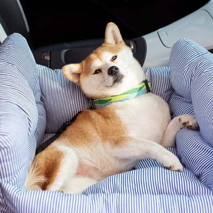 Dog Car Seat Bed with Washable Cover & Adjustable Straps
