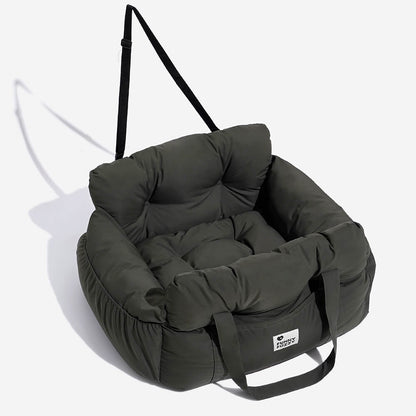 Dog Car Seat Bed with Washable Cover & Adjustable Straps