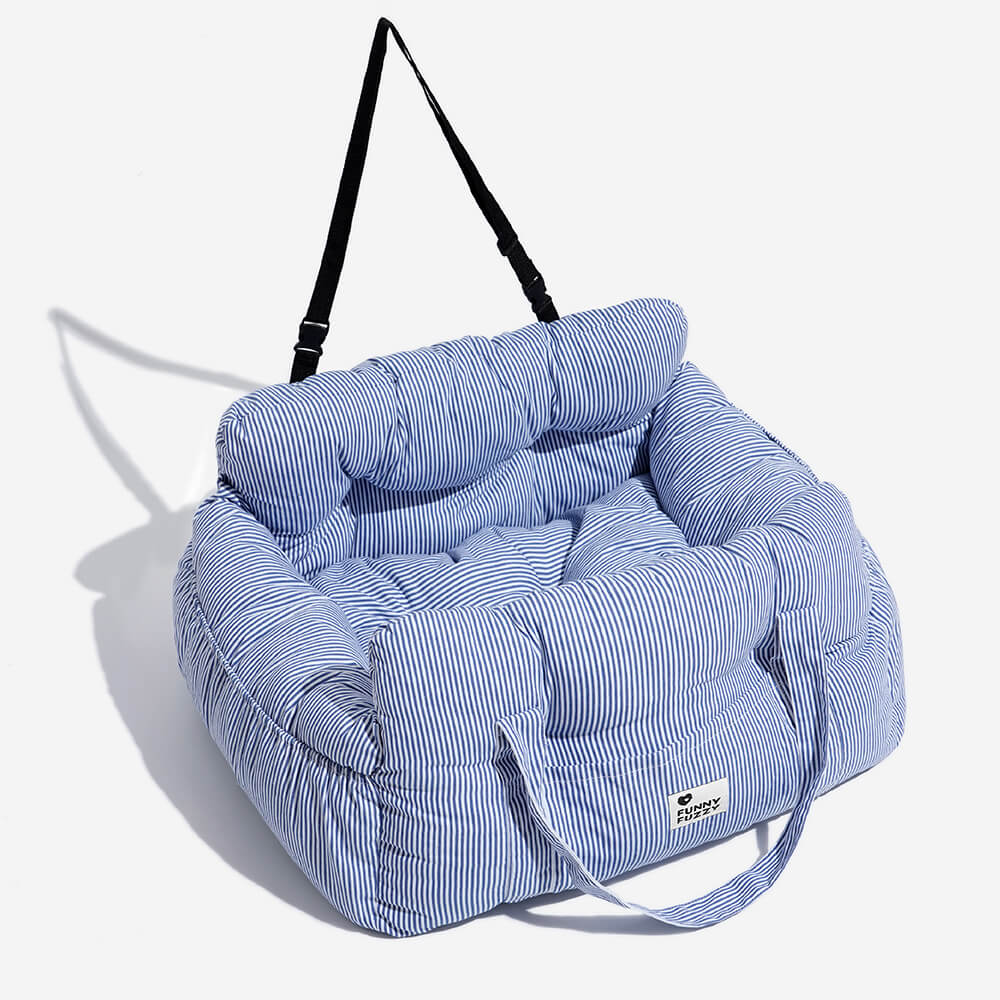 Dog Car Seat Bed with Washable Cover & Adjustable Straps
