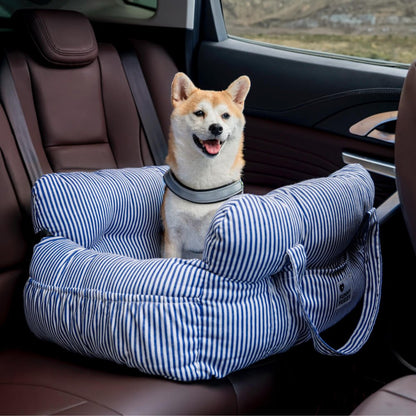 Dog Car Seat Bed with Washable Cover & Adjustable Straps