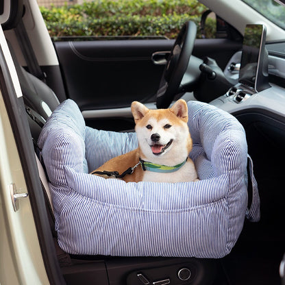Dog Car Seat Bed with Washable Cover & Adjustable Straps