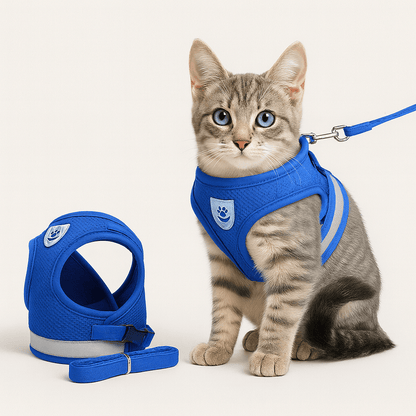 Adjustable Cat Harness With Reflective Leash