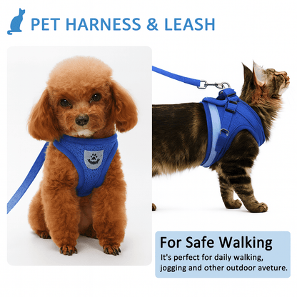 Adjustable Cat Harness With Reflective Leash
