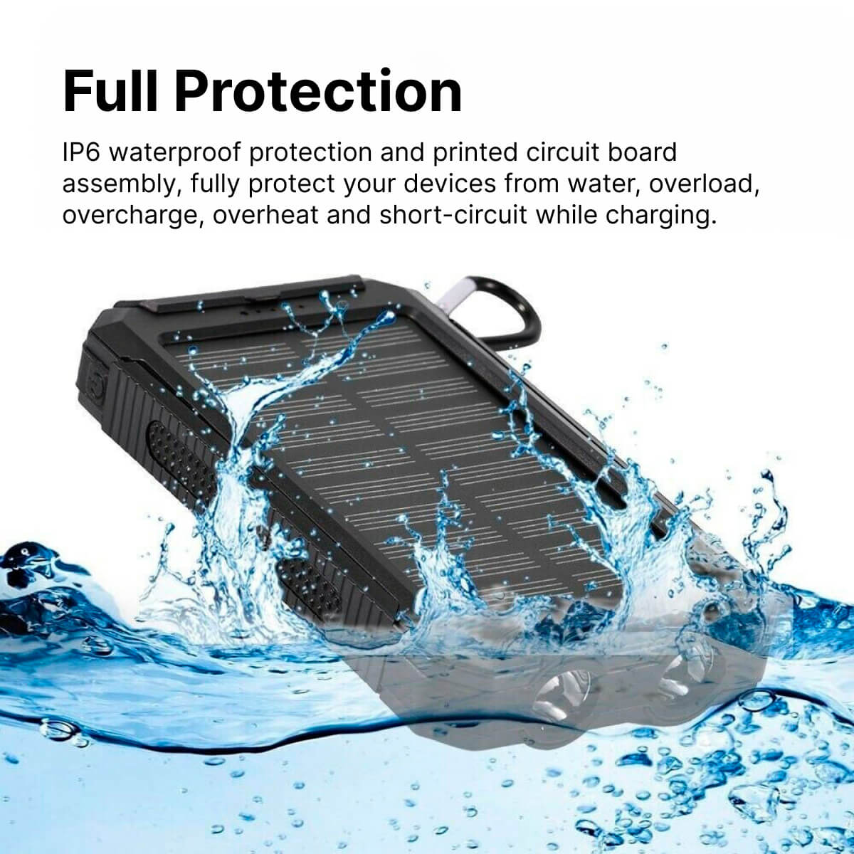 Solar Power Bank 20000mAh — Waterproof Dual USB Charger