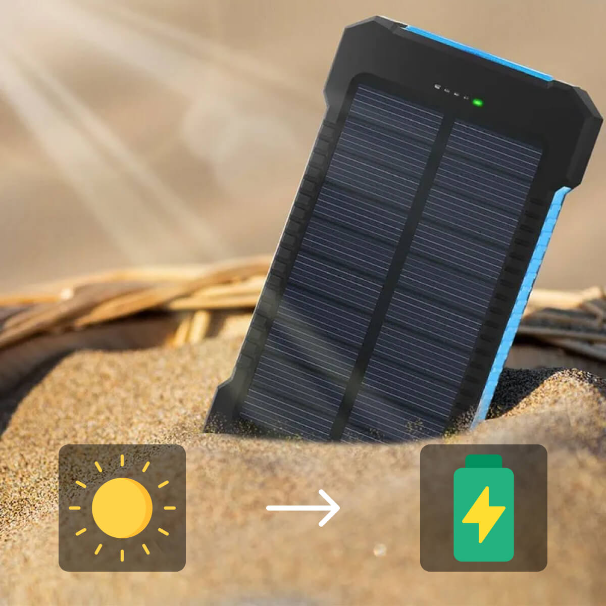 Solar Power Bank 20000mAh — Waterproof Dual USB Charger
