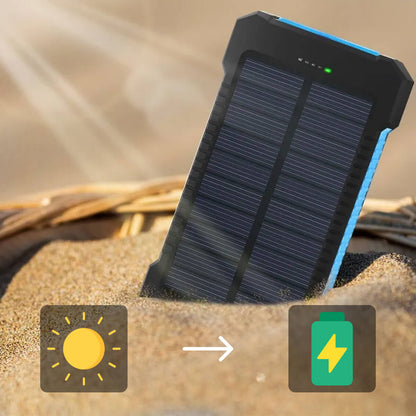 Solar Power Bank 20000mAh — Waterproof Dual USB Charger