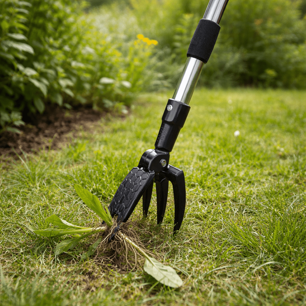 Stand-Up Weed Puller — 122 cm Ergonomic Steel Remover