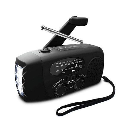 Self-Powered Emergency Radio with Flashlight & Power Bank