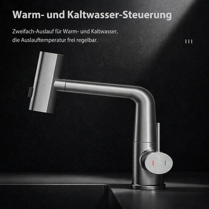 Pull-Out Kitchen Faucet with LED Temperature Display
