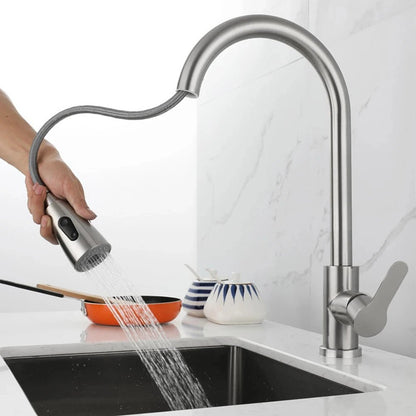 Kitchen Faucet With Pull-Out Sprayer & 360° Swivel