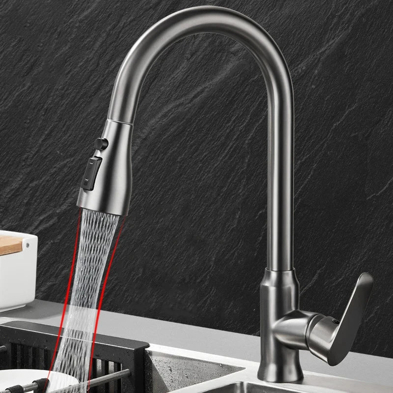 Kitchen Faucet With Pull-Out Sprayer & 360° Swivel
