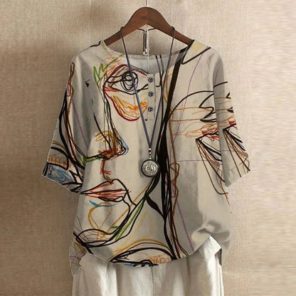 Vintage Floral Blouse with Relaxed Comfort Fit