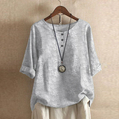 Vintage Floral Blouse with Relaxed Comfort Fit
