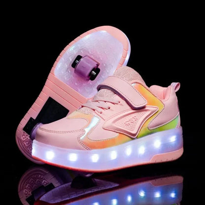 LED Roller Sneakers — Light-Up Shoes for Kids