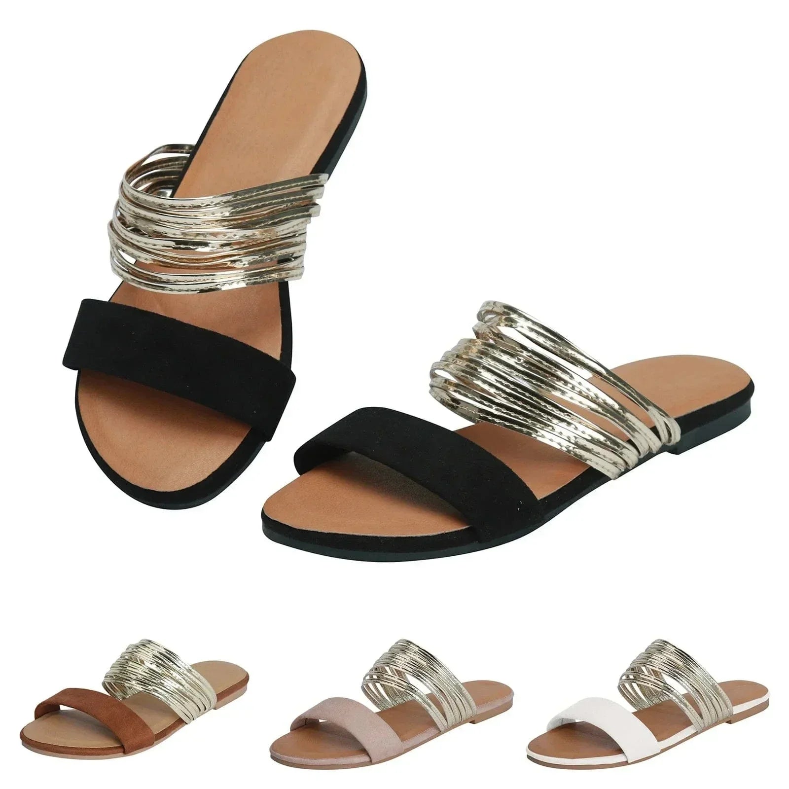 Orthopedic Slip-On Sandals — Cushioned Suede Comfort