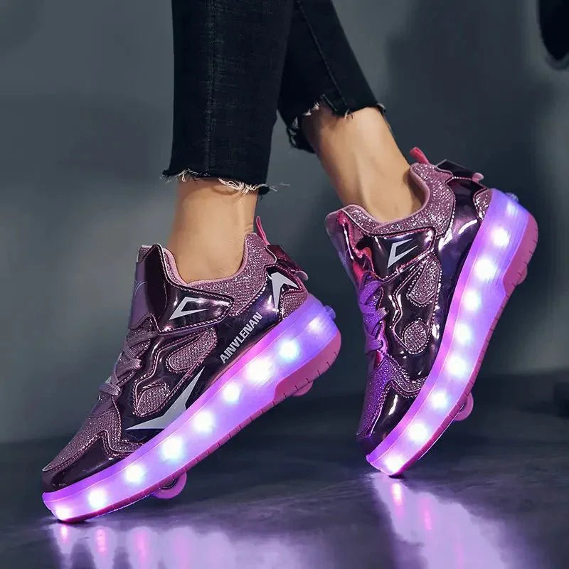 LED Roller Sneakers — Light-Up Shoes for Kids