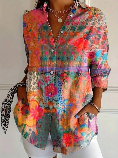 Colorful Printed Blouse with Relaxed Soft Fit