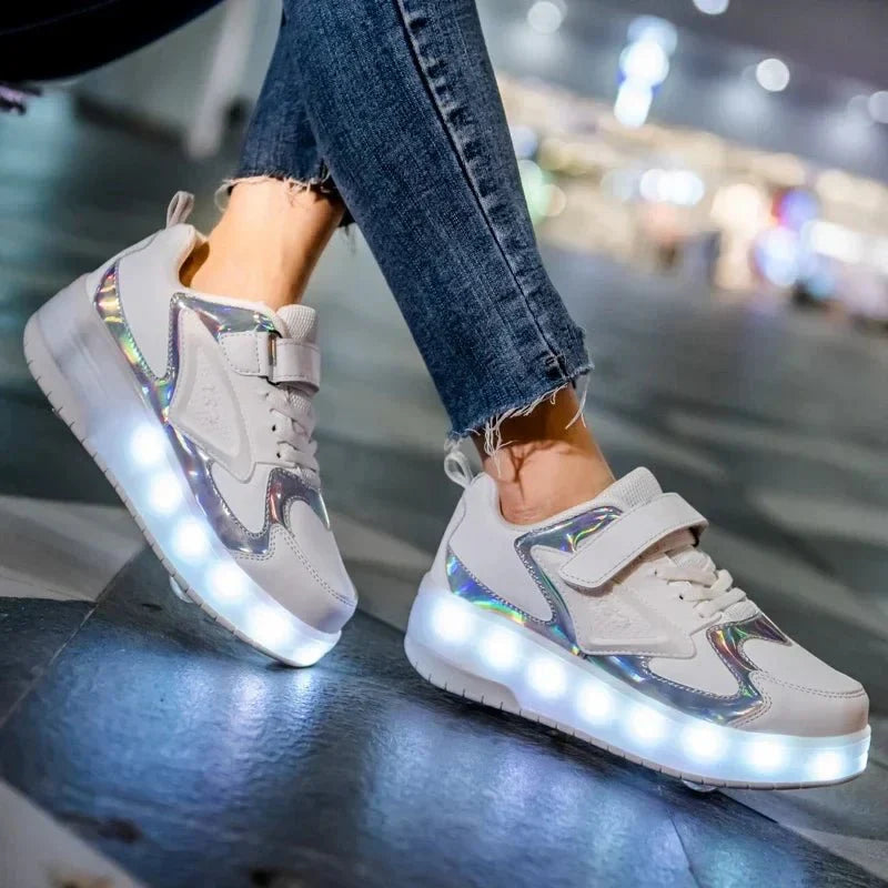 LED Roller Sneakers — Light-Up Shoes for Kids