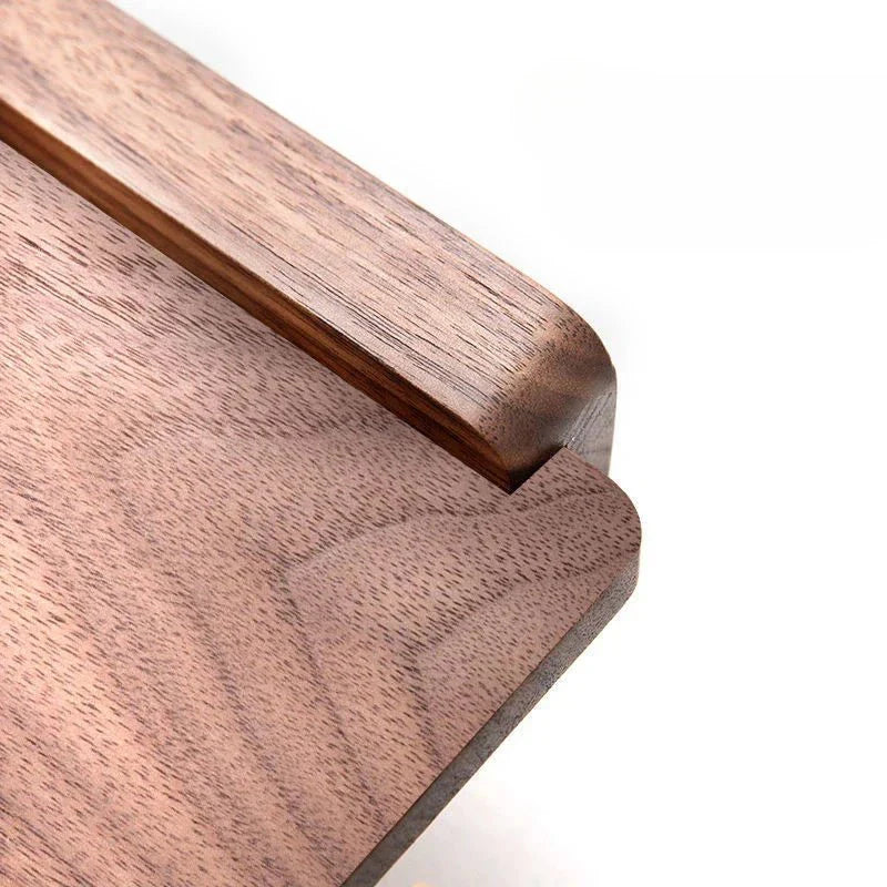 Walnut Wall Toilet Roll Holder with Built-In Shelf