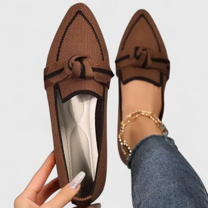 Women's Pointed Loafers with Bow & Orthopedic Fit