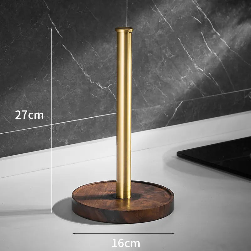 Solid Walnut Kitchen Paper Towel Holder — Minimalist Stand
