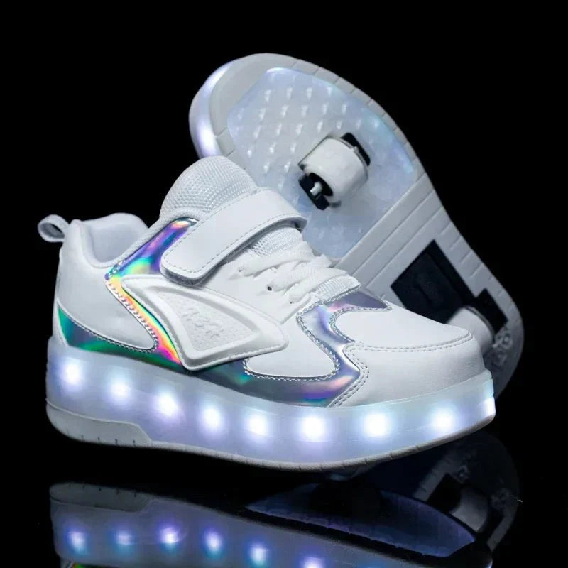 LED Roller Sneakers — Light-Up Shoes for Kids