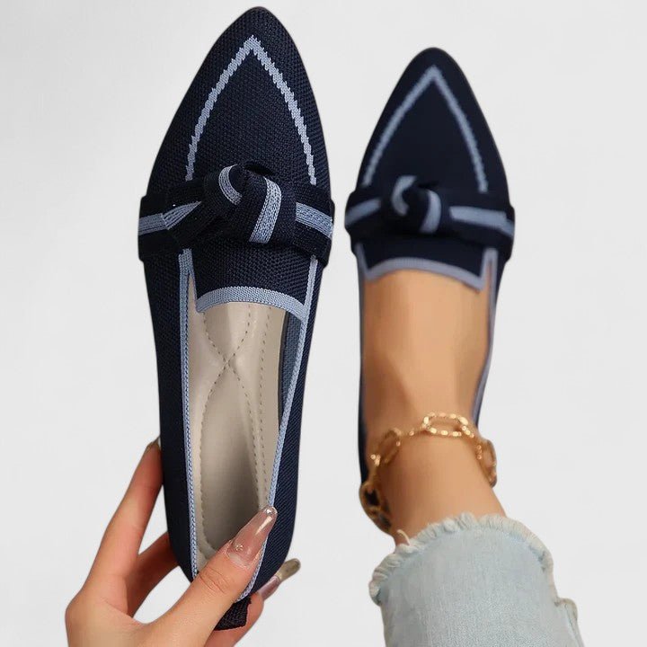 Women's Pointed Loafers with Bow & Orthopedic Fit