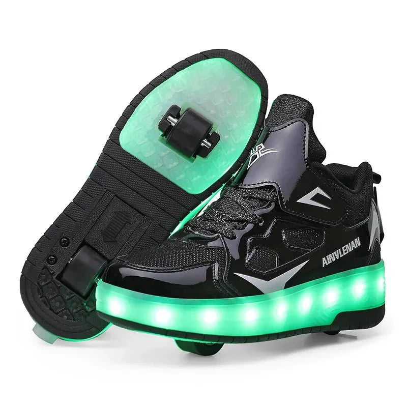LED Roller Sneakers — Light-Up Shoes for Kids