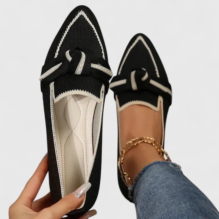 Women's Pointed Loafers with Bow & Orthopedic Fit