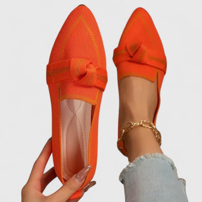 Women's Pointed Loafers with Bow & Orthopedic Fit