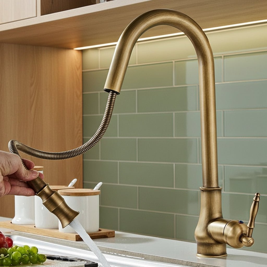 Pull-Out Kitchen Faucet — Antique Bronze Touch Sensor