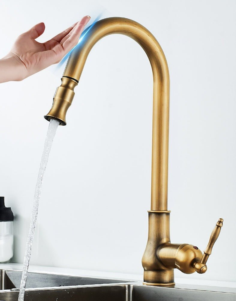 Pull-Out Kitchen Faucet — Antique Bronze Touch Sensor