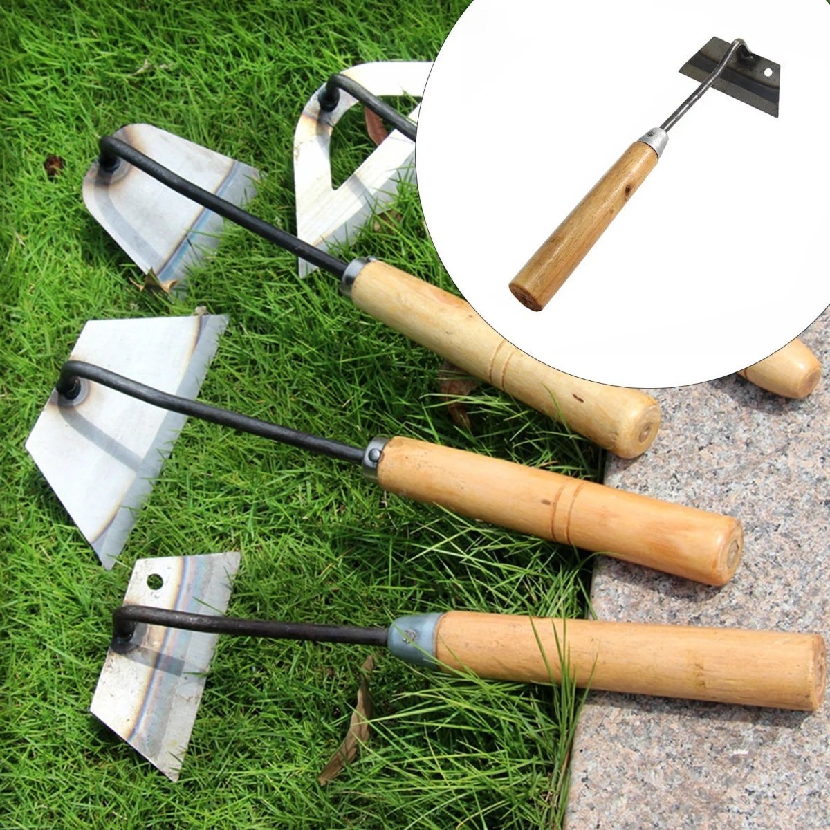 Multi-Use Garden Hoe — Carbon Steel Weeding Tool