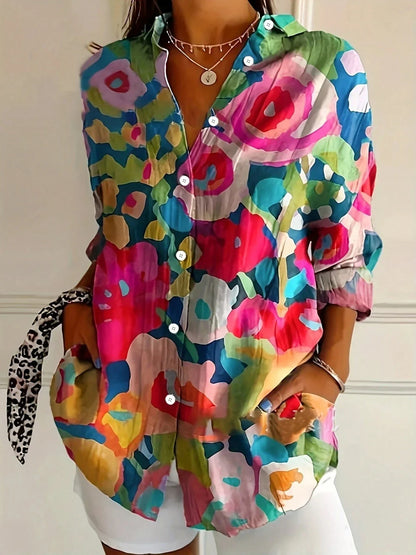 Colorful Printed Blouse with Relaxed Soft Fit