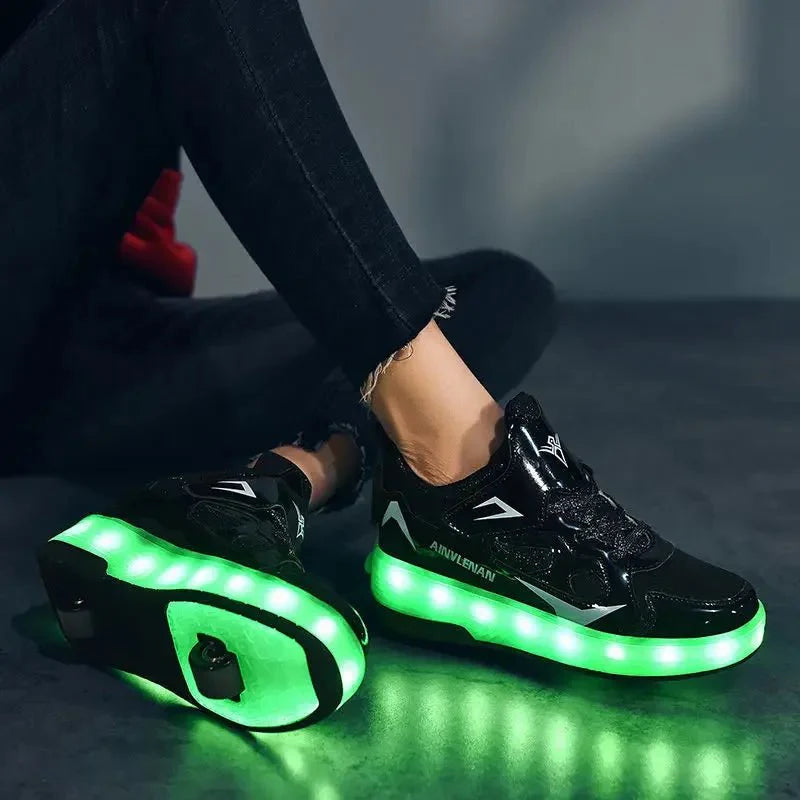 LED Roller Sneakers — Light-Up Shoes for Kids