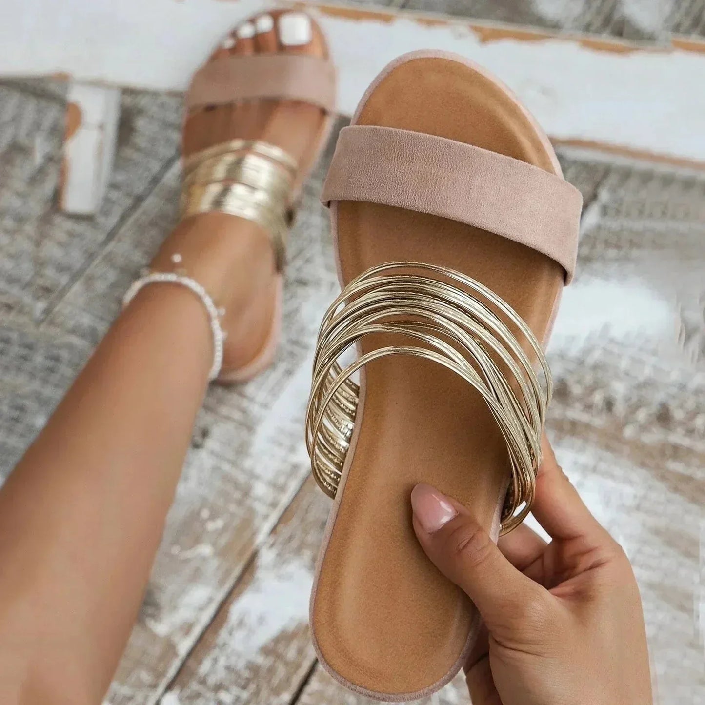 Orthopedic Slip-On Sandals — Cushioned Suede Comfort